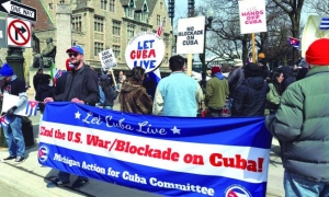Desde distintos puntos del mundo, muchas son las muestras de respaldo a Cuba y condena a las
acciones del Gobierno de ee.iuu.icontra la Isla. FOTO: PARTIDO COMUNISTA DE EE. UU.
