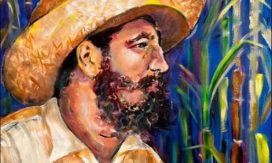 Cartel de la exposición pictórica Hasta la Victoria, de la poeta y pintora Kris González.