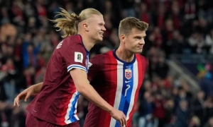 Tras un doblete, Erling Haaland alcanzó a Lionel Messi y Kylian Mbappé con siete tantos, la más espectacular batalla goleadora en la historia de estas lides.