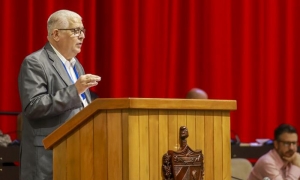 Septimo periódo ordinario de sesiones de la ANPP en su X legislatura, presidida por el Presidente Miguel Díaz Canel Bermúdez, en el Palacio de Convenciones, Jose luís Toledo Santander, Secretario del Consejo de Estado