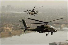 Un helic�ptero como este entr� a sumar el n�mero de los abatidos por la resistencia. AP