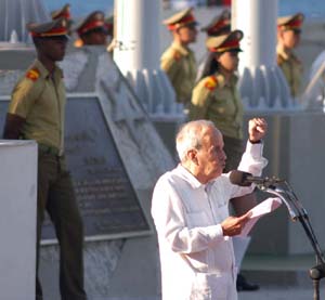 Ricardo Alarcn de Quesada, presidente de la Asamblea Nacional del Poder Popular, expreso que el socialismo y el sistema establecidos en la Ley Primera de la Repblica son irrevocables. Foto: RICARDO LPEZ HEVIA
