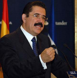 El presidente de Honduras Manuel Zelaya