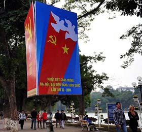 El XI Congreso del Partido Comunista est en todas las calles de la capital vietnamita.