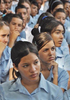 La matr�cula de estas aulas surge de un proceso de selecci�n entre los estudiantes de la educaci�n preuniversitaria. Foto: Yander Zamora 