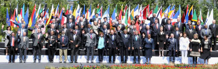 Foto oficial de los Ministros de Relaciones Exteriores de la CELAC y la UE.  Foto: Cancillería Chilena