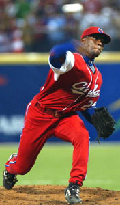 Vicyohandri Odeln lo hizo bien durante ocho entradas. Foto: Ricardo Lpez Hevia