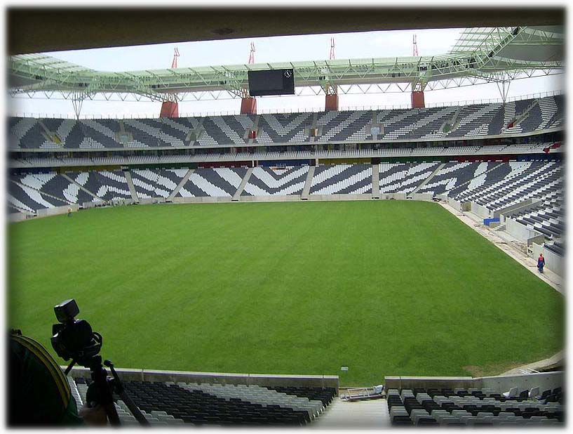 Seats and field of Mbombela Stadium - Nelspruit