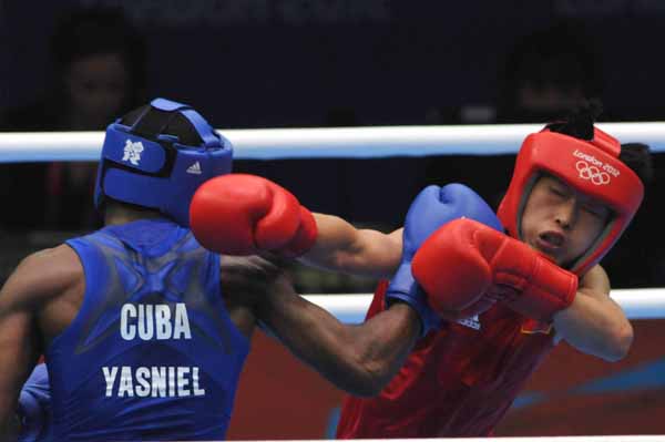 El pleito entre el ligero camag�eyano Toledo y el ucraniano Lomachenko se presagia como uno de los m�s fuertes del cartel semifinal. FOTO: RICARDO L�PEZ HEVIA, ENVIADO ESPECIAL