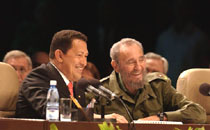 Los presidentes Hugo Chvez y Fidel Castro firmaron un Acuerdo para la aplicacin de la Alternativa Bolivariana para las Amricas (ALBA)