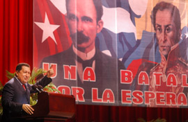 El gran da de Nuestra Amrica ha llegado, expres Chvez. Foto: JORGE L. GONZLEZ