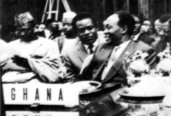 Participantes en la I Cumbre. Presidente de la Repblica de Ghana, Kwame Nkrumah. 