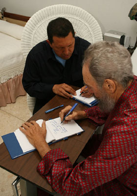 Fidel y Chvez intercambiaron mensajes.