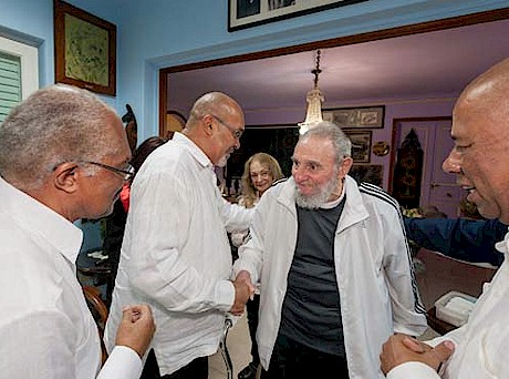 Begegnung Fidels mit dem Pr�sidenten von Suriname 