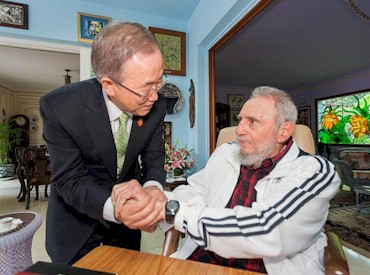 Treffen zwischen Fidel und Ban Ki-moon