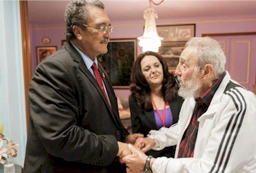 Fidel empfing den Premierminister von St. Lucia 