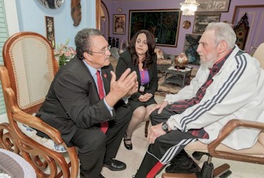 Fidel empfing den Premierminister von St. Lucia 