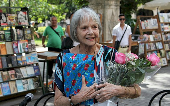 Marta Vald�s, il 12 luglio del 2014 durante la presentazione del suo libro